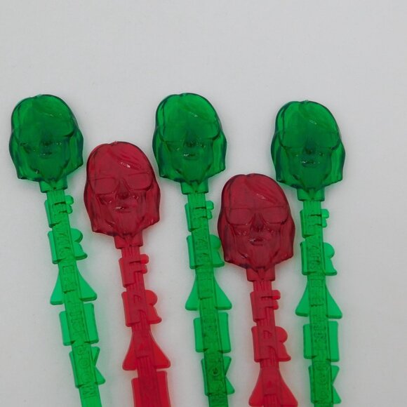 Frankies Tiki Room Lot of 5 Stir Swizzle Drink Sticks Red Green Las Vegas Bar - Picture 2 of 8